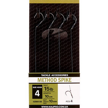 Короповий повідець із голкою Kalipso Method spike 10cm No12 (4 шт.)
