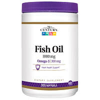 Жирные кислоты 21st Century Fish Oil 1000 mg, 300 капсул