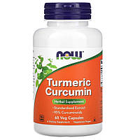 Натуральная добавка NOW Turmeric Curcumin, 60 вегакапсул