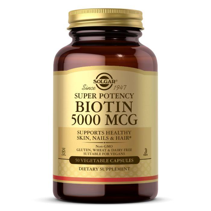 Витамины и минералы Solgar Biotin 5000 mcg, 50 вегакапсул - фото 1 - id-p1979636043