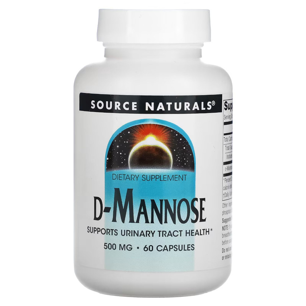 Натуральная добавка Source Naturals D-Mannose 500 mg, 60 капсул CN12615 vh - фото 1 - id-p1979644442