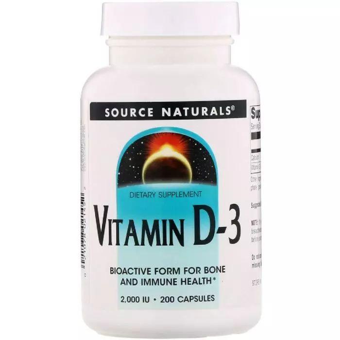 Витамины и минералы Source Naturals Vitamin D3 2000 IU, 200 капсул - фото 1 - id-p1979640257