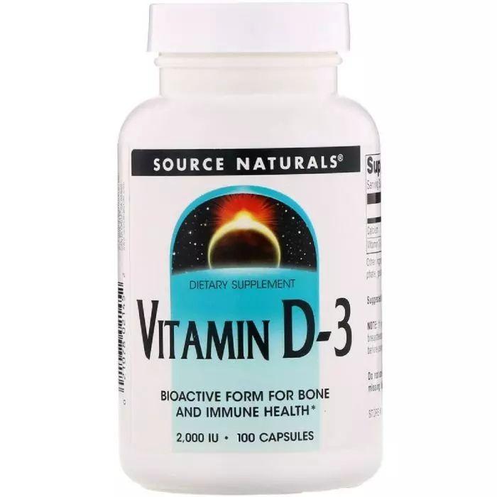 Витамины и минералы Source Naturals Vitamin D3 2000 IU, 100 капсул - фото 1 - id-p1979640258