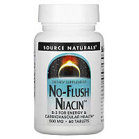 Витамины и минералы Source Naturals No-Flush Niacin 500 mg, 60 таблеток