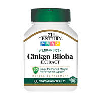 Натуральная добавка 21st Century Ginkgo Biloba Extract, 60 вегакапсул