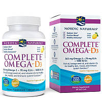 Жирные кислоты Nordic Naturals Complete Omega-D3, 60 капсул - лимон