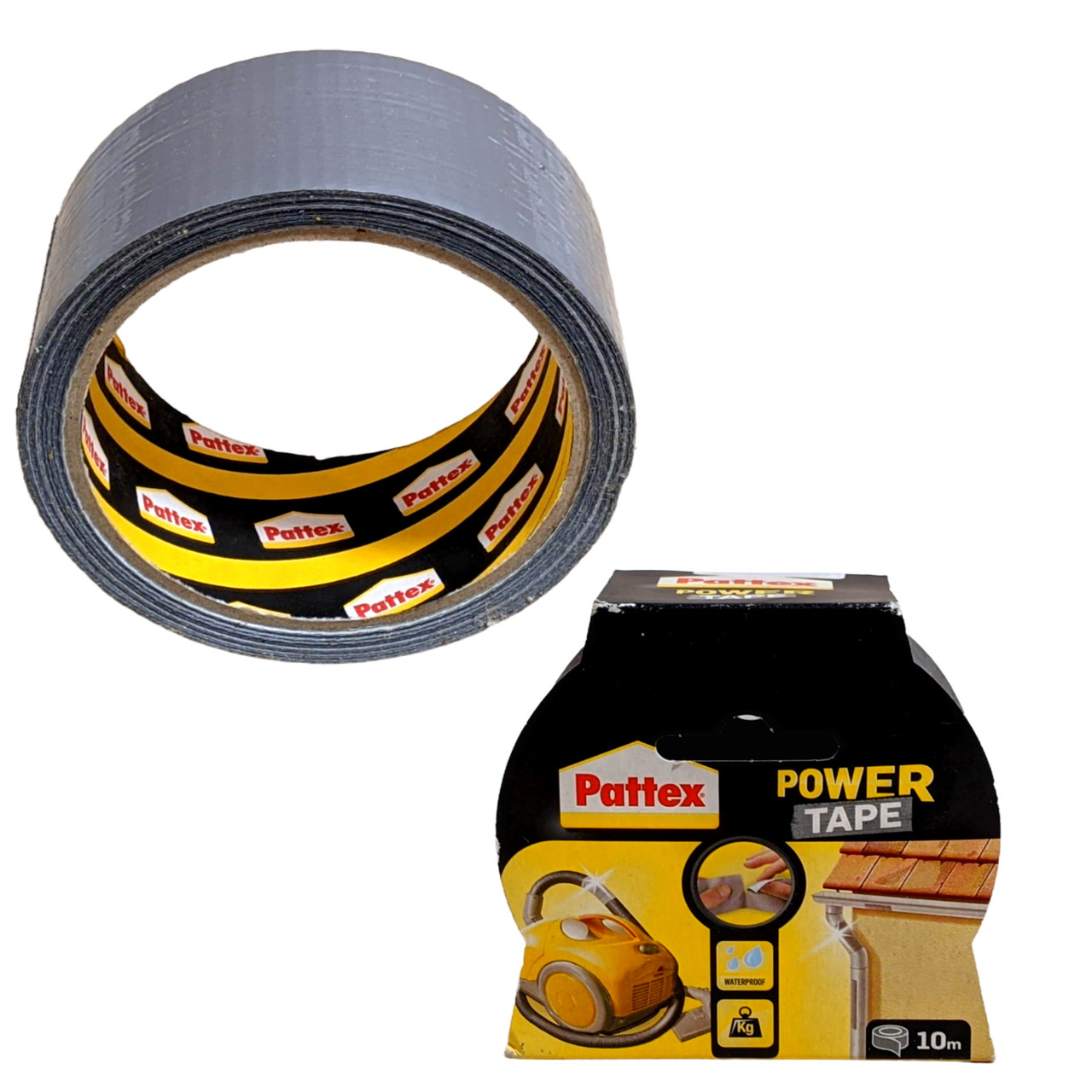 Армована клейка стрічка універсальна Pattex Power tape 10м, скотч армований господарський