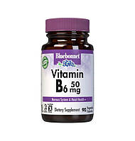 Витамины и минералы Bluebonnet Vitamin B6 50 mg, 90 вегакапсул