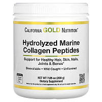 Препарат для суставов и связок California Gold Nutrition Hydrolyzed Marine Collagen Peptides, 200 грамм