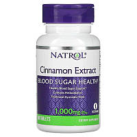 Натуральная добавка Natrol Cinnamon Extract 1000 mg, 80 таблеток