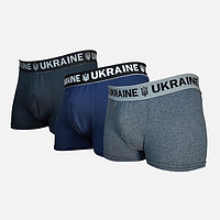 Набір трусів шорти Лео Ukraine L 3 шт Чорний/Сірий/Синій 48