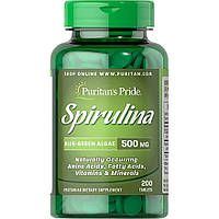 Натуральная добавка Puritan's Pride Spirulina 500 mg, 200 таблеток