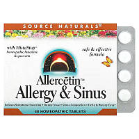 Натуральная добавка Source Naturals Allercetin Allergy & Sinus, 48 таблеток