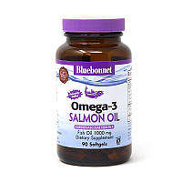 Жирные кислоты Bluebonnet Natural Omega 3 Salmon Oil, 90 капсул