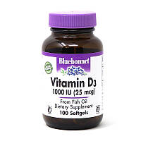 Витамины и минералы Bluebonnet Vitamin D3 1000 IU, 100 капсул