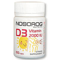 Витамины и минералы Nosorog Vitamin D3 2000 IU, 100 капсул