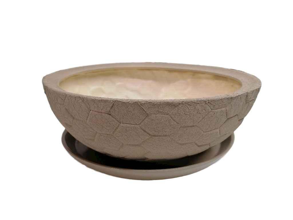 Горщик керамічний Бонсай шестикутник 4л Кава ТМ Авангард, фото 1