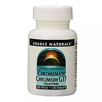 Витамины и минералы Source Naturals Chromemate Chromium GTF Yeast-Free 200 mcg, 120 таблеток