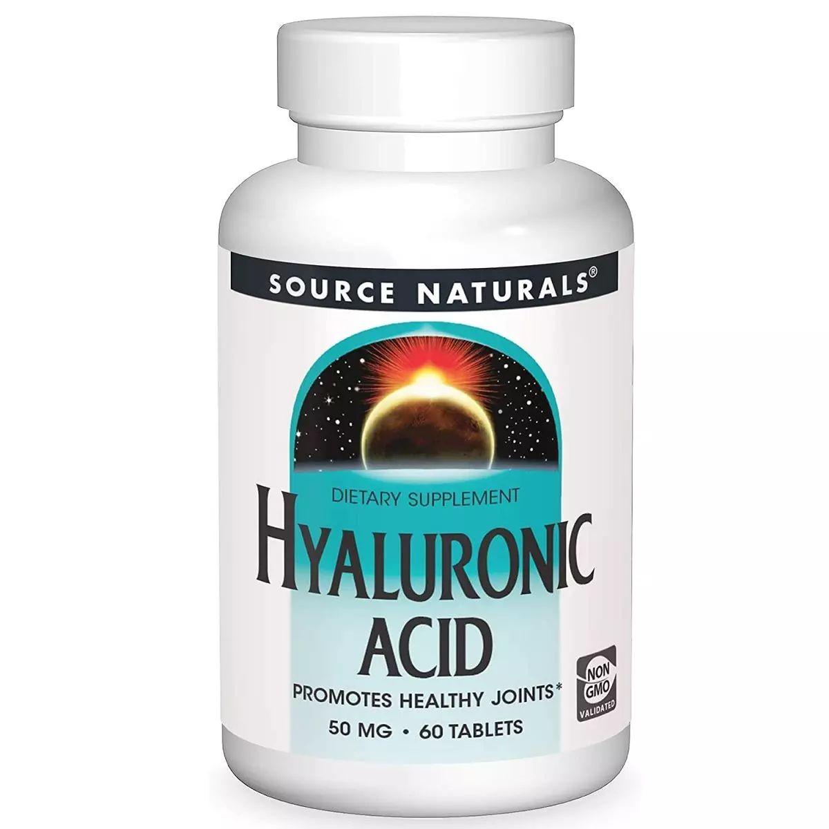 Препарат для суставов и связок Source Naturals Hyaluronic Acid 50 mg, 60 таблеток - фото 1 - id-p1979645322