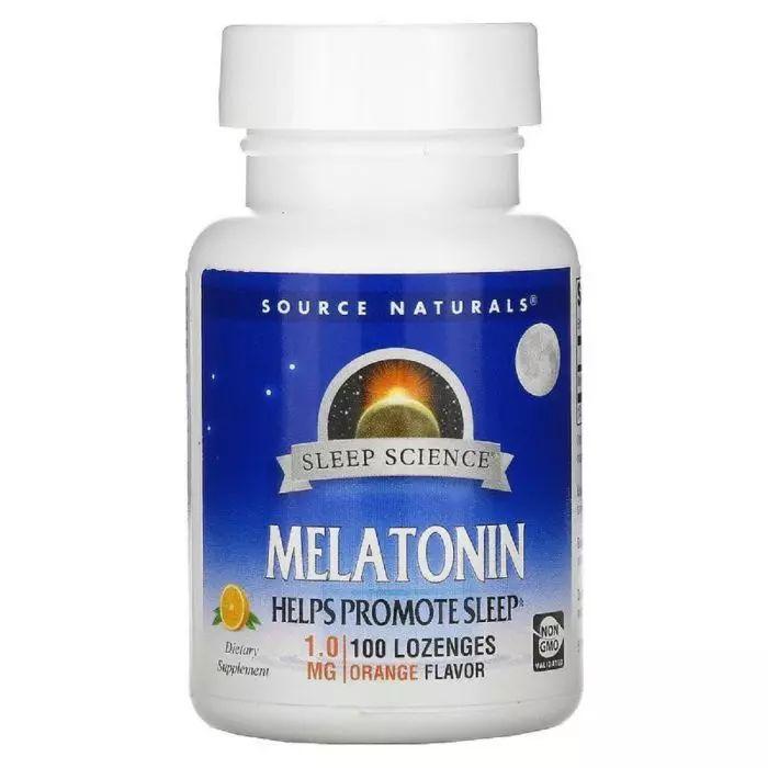 Натуральная добавка Source Naturals Melatonin 1mg Sleep Science, 100 леденцов Апельсин - фото 1 - id-p1979645758