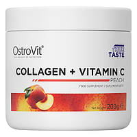 Препарат для суставов и связок OstroVit Collagen + Vitamin C, 200 грамм Персик