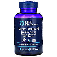 Жирные кислоты Life Extension Super Omega-3, 60 капсул