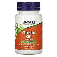 Натуральна добавка NOW Garlic Oil 1500 mg, 100 капсул CN10977 vh