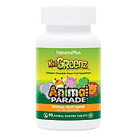 Натуральная добавка Natures Plus Animal Parade Kid Greenz, 90 жевательных таблеток Тропический фрукт