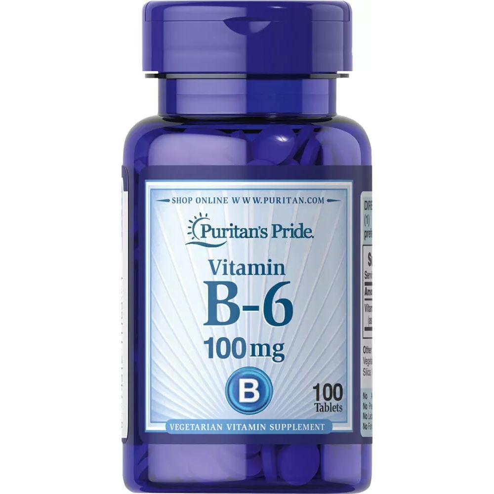 Вітаміни та мінерали Puritan's Pride Vitamin B-6 100 mg, 100 таблеток CN4677 vh