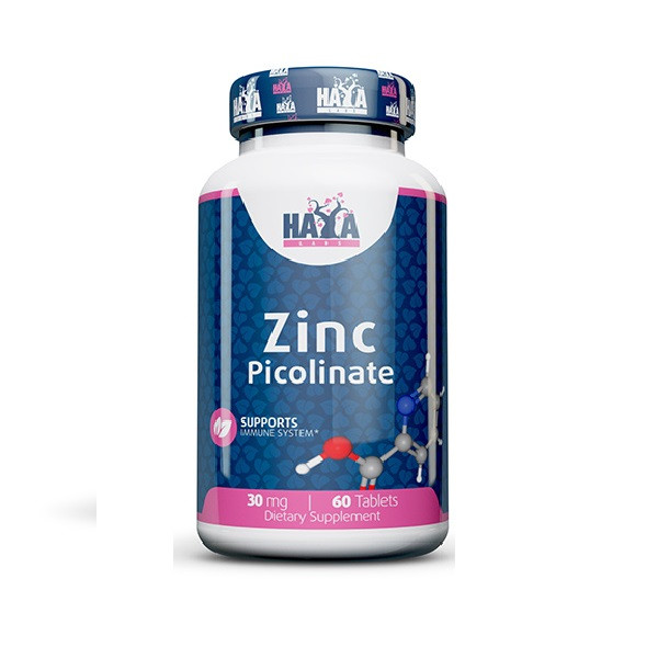 Вітаміни та мінерали Haya Labs Zinc Picolinate 30 mg, 60 таблеток CN12134 vh