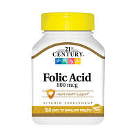 Вітаміни та мінерали 21st Century Folic Acid 800 mcg, 180 таблеток CN5238 vh