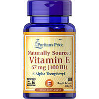Вітаміни та мінерали Puritan's Pride Vitamin E 100 IU Naturally Sourced, 100 капсул CN4679 vh
