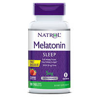 Натуральная добавка Natrol Melatonin 5 mg Fast Dissolve, 90 таблеток - клубника