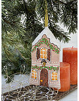 Текстильний ванільний ароматизований сувенір "Хатинка бежева з ліхтариком" ручної роботи, handmade декор