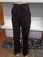Жіночі теплі чорні штани на флісі S-M