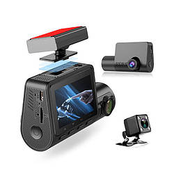 Відеореєстратор з 2 камерами DashCamera AD516 3 Lens 1080P