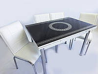 Кухонный комплект:стол раздвижной обеденный 514, кухонный стол и 4 стула.