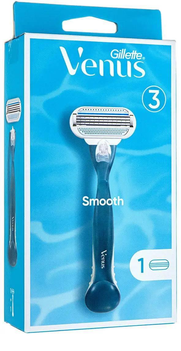 Станок для гоління жіночий (Бритва) Venus Smooth + 1 змінний картридж, фото 1