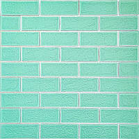 Панель стінова 700х7000х5мм Зелена цегла зі сріблом SW-00001803