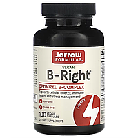 Jarrow Formulas, B-Right, комплекс витаминов группы В, 100 веганских капсул