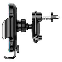 Автомобільний тримач з бездротовою зарядкою Baseus Light Electric Holder Black 15w, фото 7