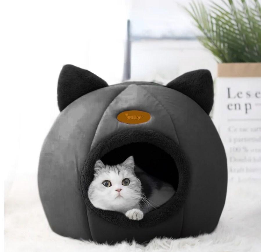 Будиночок для кішки, Лежанка чорна, кругла Purlov 21947, фото 1