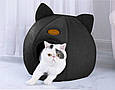 Будиночок для кішки, Лежанка чорна, кругла Purlov 21947, фото 3