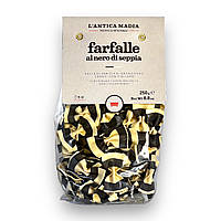 Макарони кольорові L`ANTICA MADIA бантик із чорнилом каракатиці farfalle al nero di seppia 250г