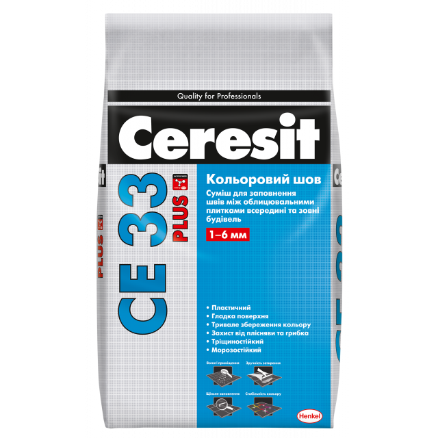 CERESIT CE 33 PLUS Полимерцементная сухая смесь для заполнения швов (2кг) - фото 2 - id-p1541951310