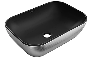 Умивальник (раковина) MEXEN RITA SILVER BRUSHED BLACK MATT накладний