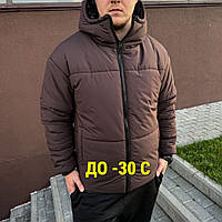 Мужские куртки зимние коричневого цвета, Мужские пуховики коричневые с капюшоном Asos M