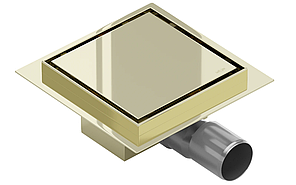 Трап для душу MEXEN FLAT 15х15 GOLD золотий квадратний *