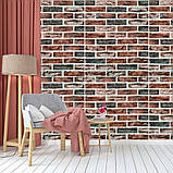 Самоклеюча 3D панель під цеглу клінкер помаранчевий 700x700x4мм (414) SW-00000769, фото 4