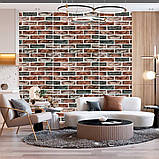 Самоклеюча 3D панель під цеглу клінкер помаранчевий 700x700x4мм (414) SW-00000769, фото 5